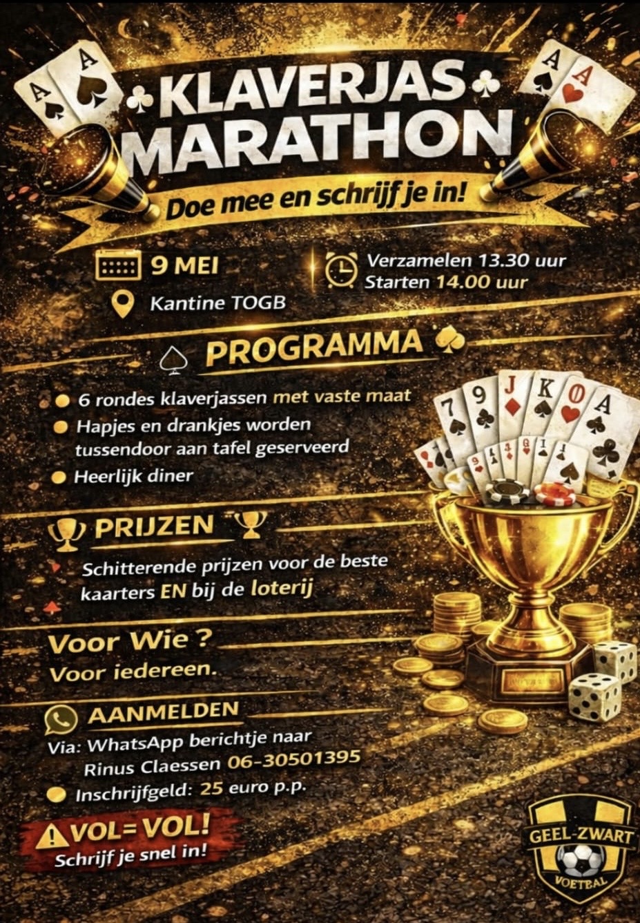 Schrijf je nu in voor de klaverjasmarathon