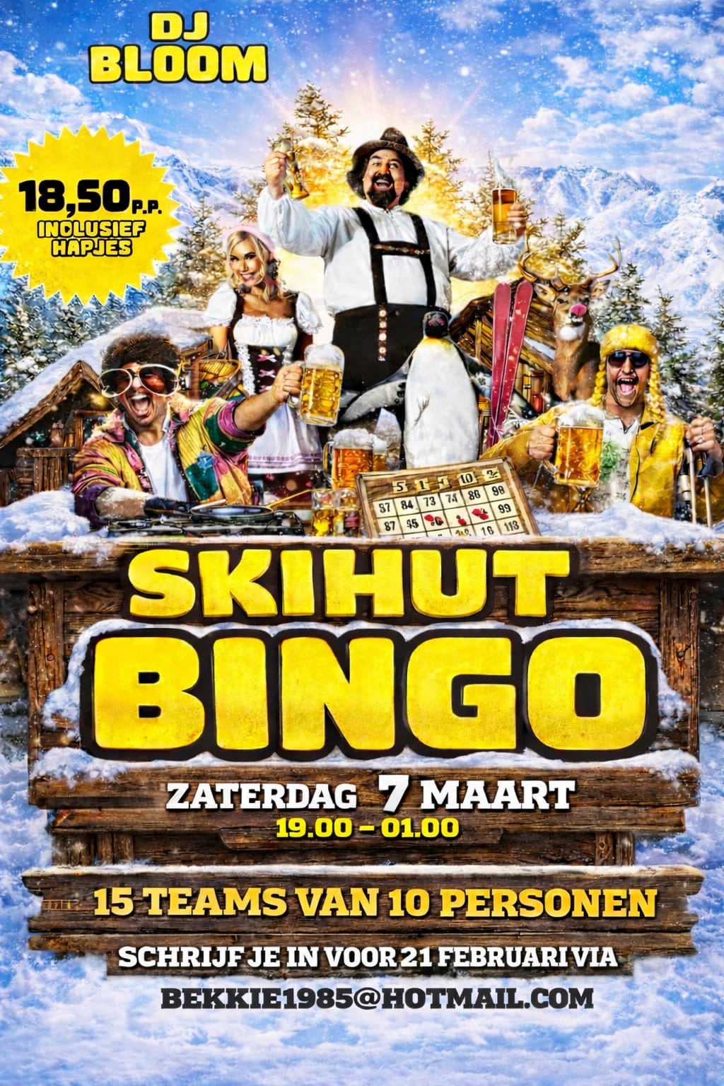 Inschrijven voor Skihut Bingo niet meer mogelijk
